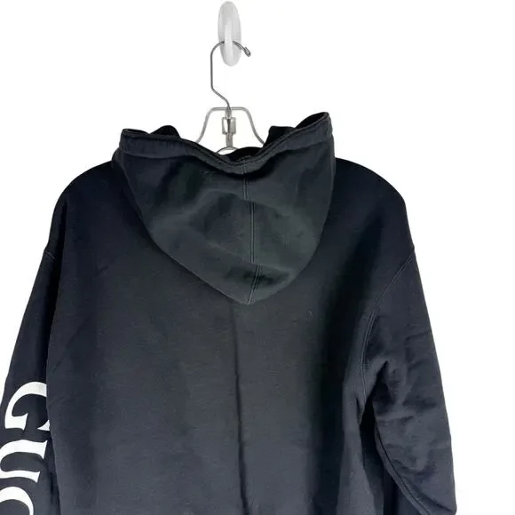 Gucci Half Zip Popover Interlocking GG Hoodie Black Size Small